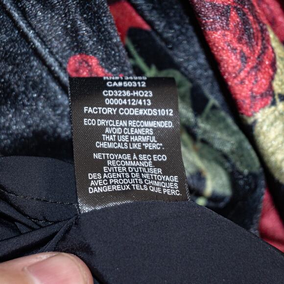 For Love & Lemons Yara Printed Velvet Mini Dress Black rose red size 2XS - Picture 8 of 13